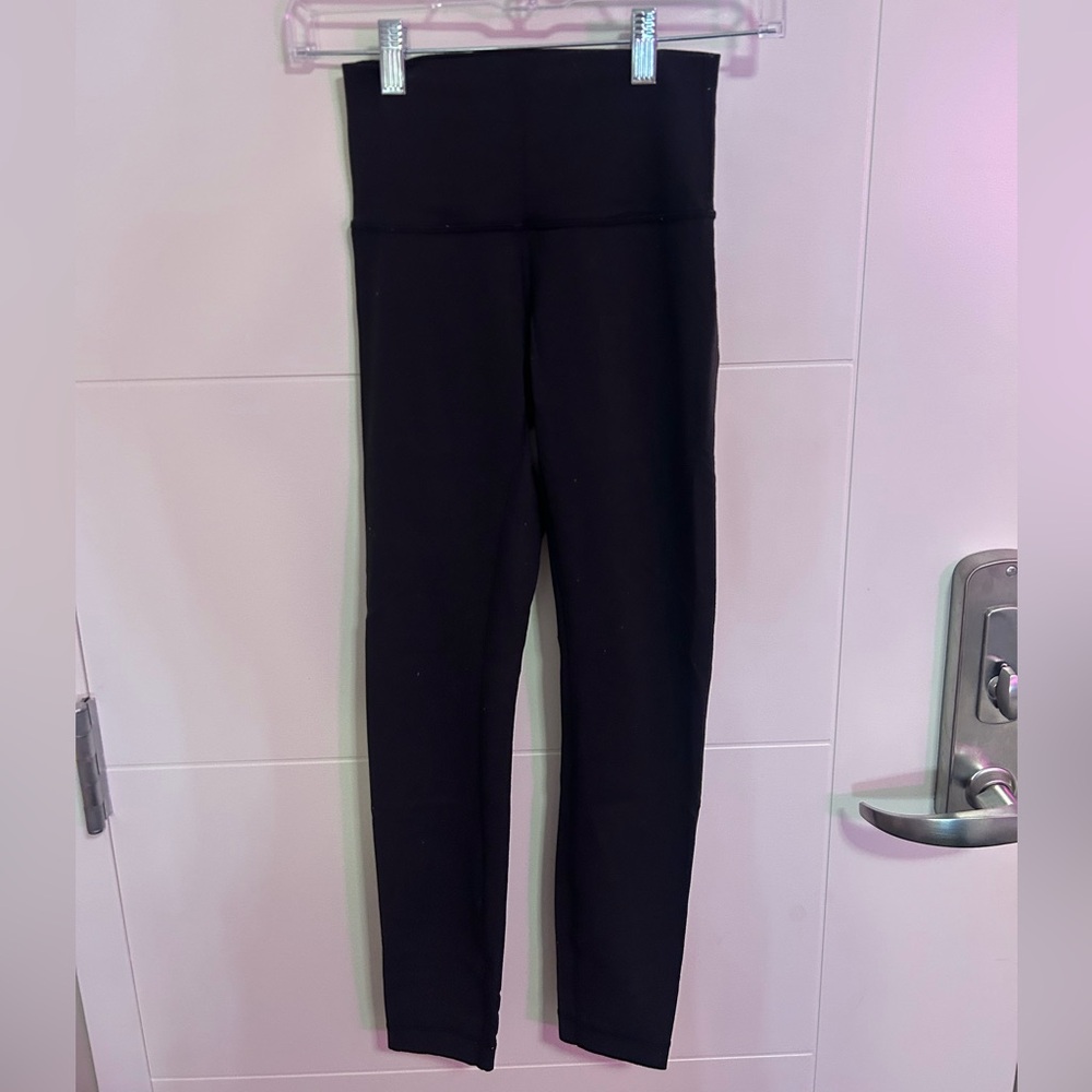 Lululemon Athletica Black Wunder Under Luon High- Waisted Leggings
